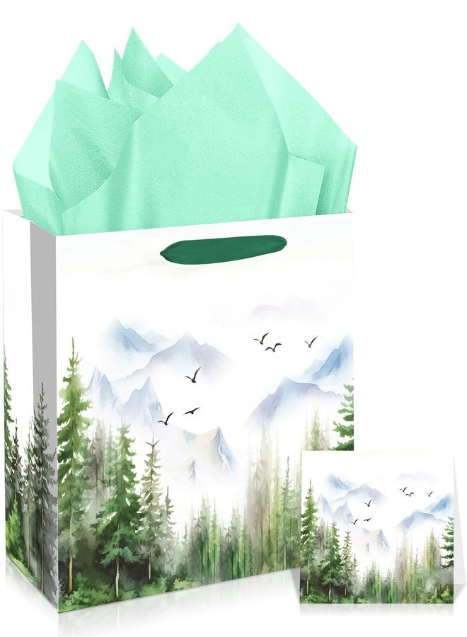 Yoirrat Adventure Gift Bag for Women Men Travel Party Decorations Christmas Adventure Awaits Baby Shower Wrapping Paper Bag with Tissue Paper and Card for Retirement Travel Birthday Supplies - Image 1